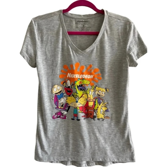 NICKELODEON Women’s Grey Short Sleeve T-Shirt Size Medium - Picture 1 of 6